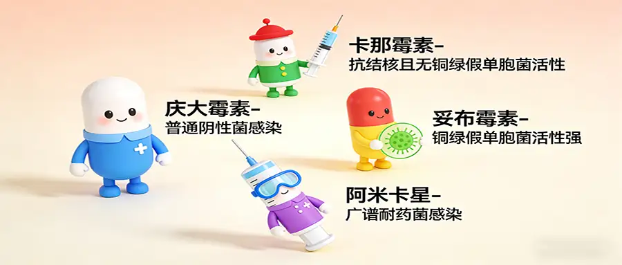 庆大霉素、卡那霉素、妥布霉素与阿米卡星的用药区别