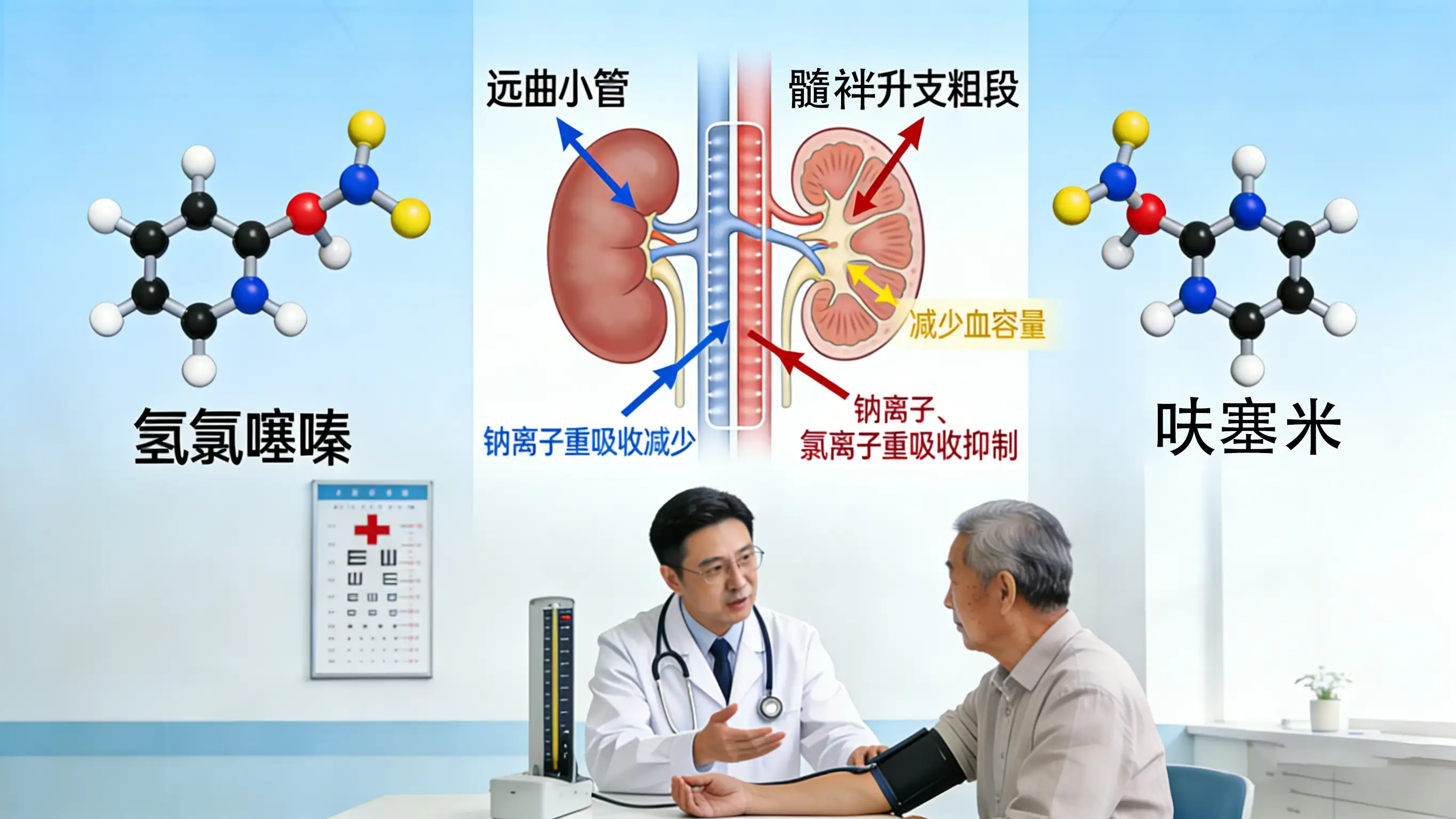 利尿药在高血压治疗中的应用——以氢氯噻嗪、呋塞米为例