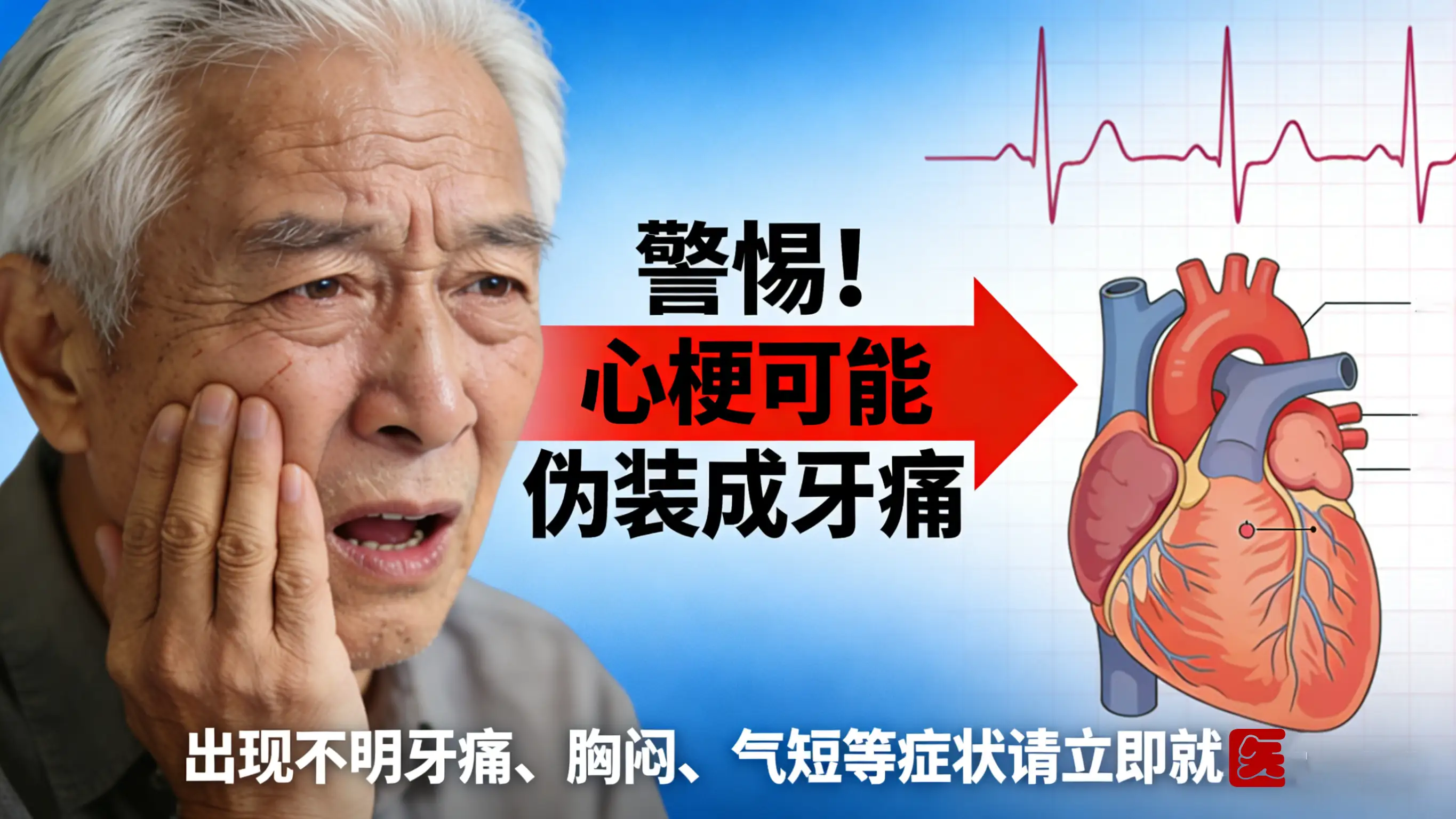 别把心梗当牙痛！一文读懂心梗前期症状，警惕生命预警信号